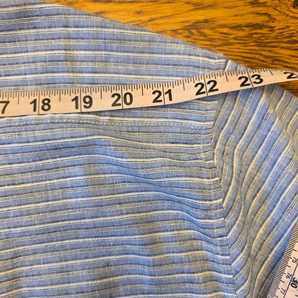 Barbour Men's 2XL Blue Striped Short Sleeve Button Down Shirt Regular Fit - Picture 12 of 16